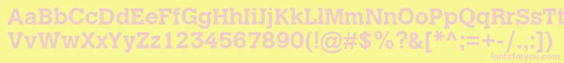 CalvertMtBold Font – Pink Fonts on Yellow Background