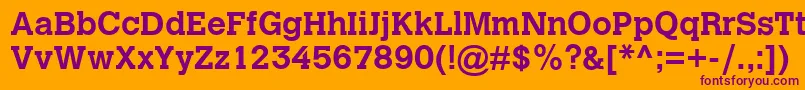 CalvertMtBold Font – Purple Fonts on Orange Background
