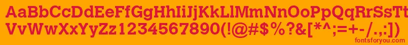 CalvertMtBold Font – Red Fonts on Orange Background