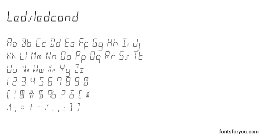 Ledsledcond-fontti – aakkoset, numerot, erikoismerkit