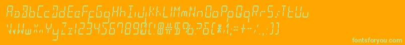 Ledsledcond Font – Green Fonts on Orange Background