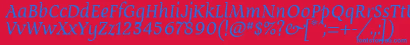 Devroye Font – Blue Fonts on Red Background