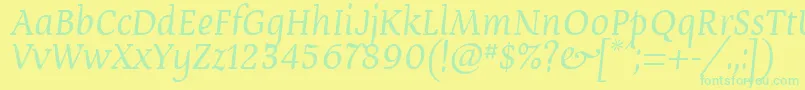 Czcionka Devroye – zielone czcionki na żółtym tle