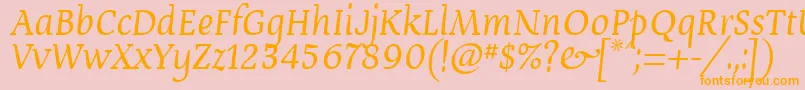 Devroye Font – Orange Fonts on Pink Background
