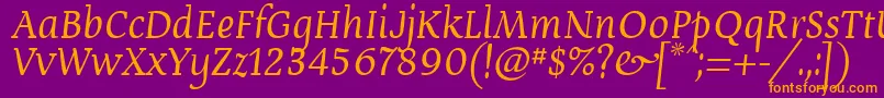 Devroye Font – Orange Fonts on Purple Background