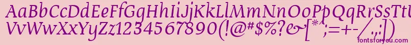 Devroye Font – Purple Fonts on Pink Background