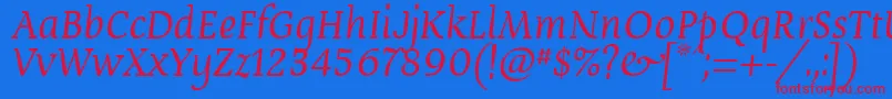 Devroye Font – Red Fonts on Blue Background