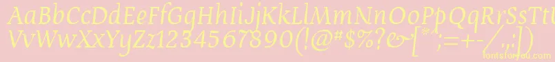 Devroye Font – Yellow Fonts on Pink Background