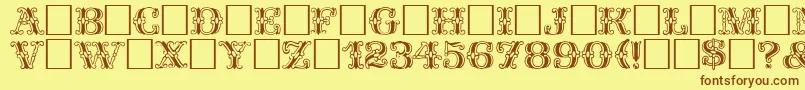 SpatzPlain Font – Brown Fonts on Yellow Background