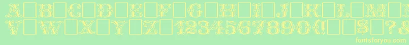 SpatzPlain Font – Yellow Fonts on Green Background