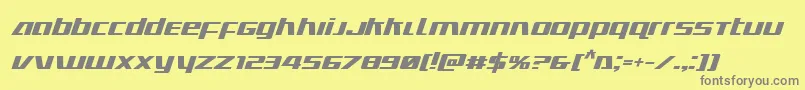 Ultramarinesboldital Font – Gray Fonts on Yellow Background