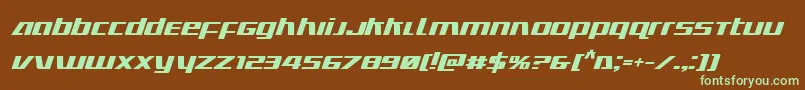 Ultramarinesboldital Font – Green Fonts on Brown Background