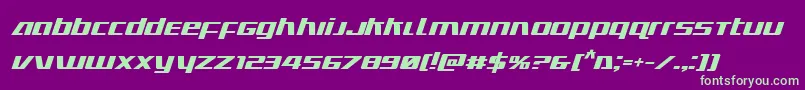 Ultramarinesboldital Font – Green Fonts on Purple Background
