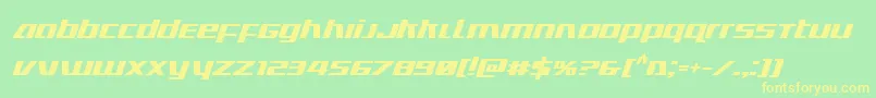 Ultramarinesboldital Font – Yellow Fonts on Green Background