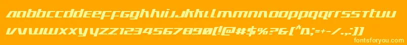 Ultramarinesboldital Font – Yellow Fonts on Orange Background
