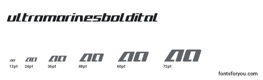 Ultramarinesboldital Font Sizes