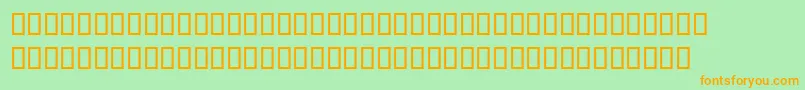 フォントQadiOutlineLf – オレンジの文字が緑の背景にあります。