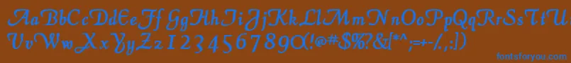 Шрифт ElegansscriptsskBold – синие шрифты на коричневом фоне