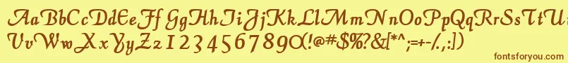 ElegansscriptsskBold Font – Brown Fonts on Yellow Background