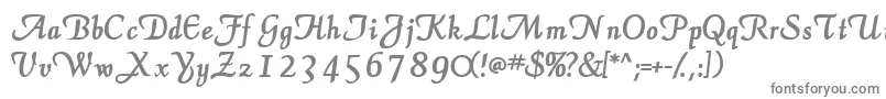 ElegansscriptsskBold-fontti – harmaat kirjasimet valkoisella taustalla