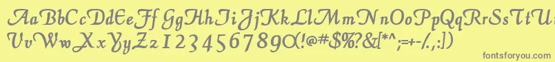 ElegansscriptsskBold Font – Gray Fonts on Yellow Background