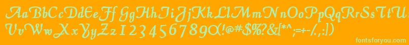 ElegansscriptsskBold-Schriftart – Grüne Schriften auf orangefarbenem Hintergrund