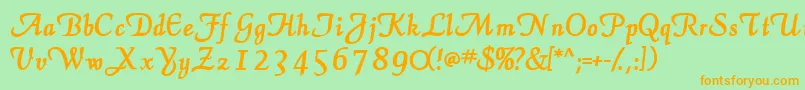 ElegansscriptsskBold Font – Orange Fonts on Green Background