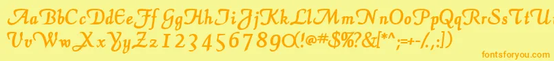 ElegansscriptsskBold Font – Orange Fonts on Yellow Background