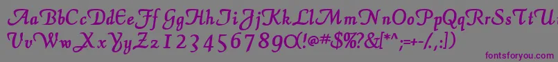 ElegansscriptsskBold Font – Purple Fonts on Gray Background