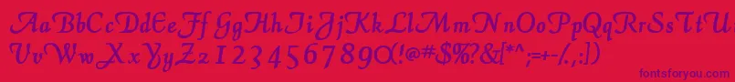 ElegansscriptsskBold Font – Purple Fonts on Red Background