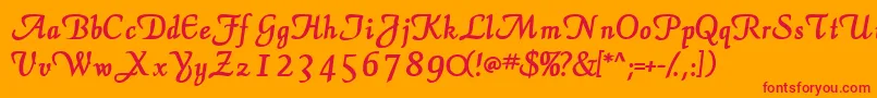 ElegansscriptsskBold Font – Red Fonts on Orange Background