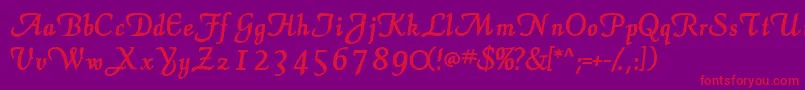 ElegansscriptsskBold Font – Red Fonts on Purple Background