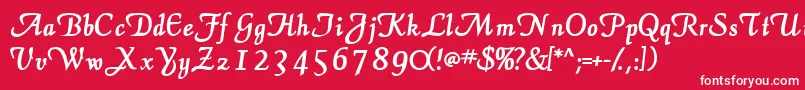 フォントElegansscriptsskBold – 赤い背景に白い文字