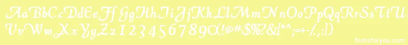 ElegansscriptsskBold Font – White Fonts on Yellow Background