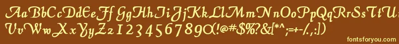 ElegansscriptsskBold Font – Yellow Fonts on Brown Background