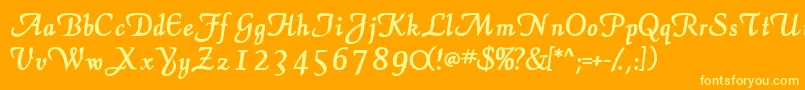 ElegansscriptsskBold Font – Yellow Fonts on Orange Background