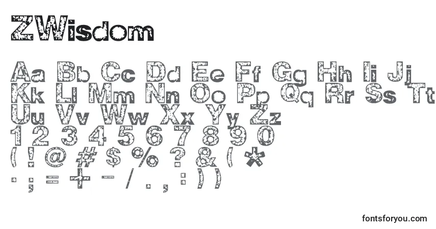 Шрифт ZWisdom (70041) – алфавит, цифры, специальные символы