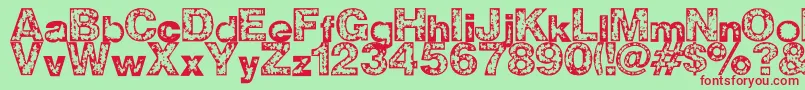ZWisdom Font – Red Fonts on Green Background