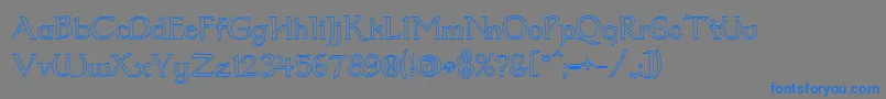 Dum2out-Schriftart – Blaue Schriften auf grauem Hintergrund