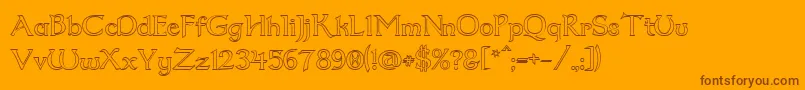 Dum2out Font – Brown Fonts on Orange Background