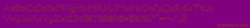 Dum2out-Schriftart – Braune Schriften auf violettem Hintergrund