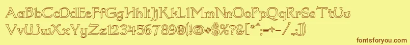 Dum2out Font – Brown Fonts on Yellow Background