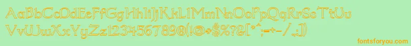 Dum2out Font – Orange Fonts on Green Background