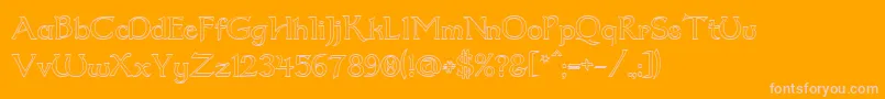 Dum2out-Schriftart – Rosa Schriften auf orangefarbenem Hintergrund