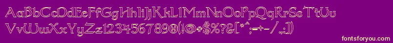 Dum2out Font – Yellow Fonts on Purple Background