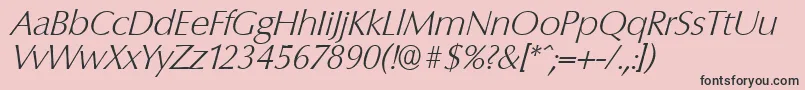 ColumbiaserialXlightItalic Font – Black Fonts on Pink Background