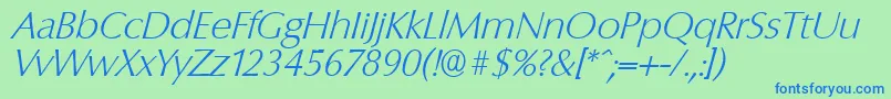 More about ColumbiaserialXlightItalic Font ColumbiaserialXlightItalic Font – Blue Fonts on Green Background