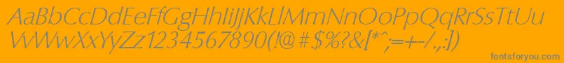 ColumbiaserialXlightItalic Font – Gray Fonts on Orange Background