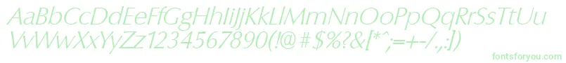 フォントColumbiaserialXlightItalic – 緑のフォント