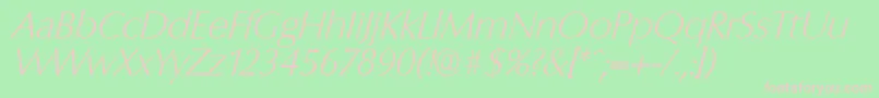 ColumbiaserialXlightItalic Font – Pink Fonts on Green Background